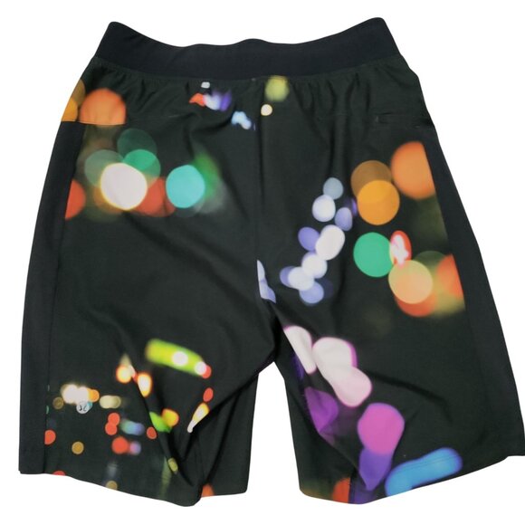 Lululemon Men's Black/Multi City Lights Pattern Blink Me Athletic Shorts Size S - Picture 3 of 15